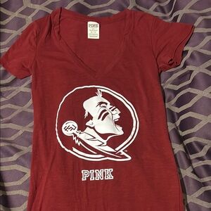 PINK Victoria's Secret Maroon FSU college football Tee